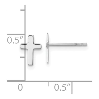 14K White Gold Latin Cross Stud Earrings – view 5