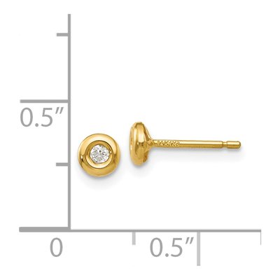 14K Yellow Gold CZ Circle Bezel Stud Earrings – view 4