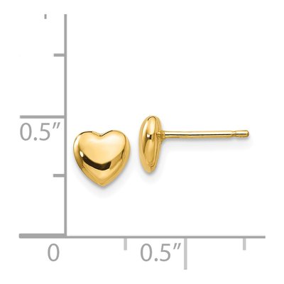14K Yellow Gold Heart Stud Earrings – view 5