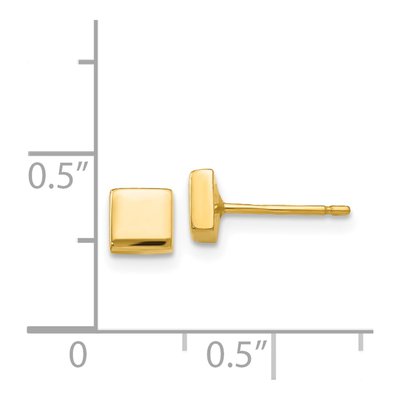 14K Yellow Gold Square Stud Earrings – view 5