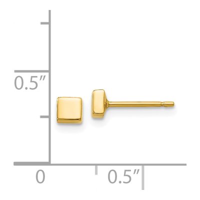 14K Yellow Gold Square Stud Earrings – view 5
