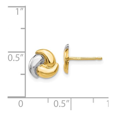 14K Yellow Gold Trinity Knot Stud Earrings – view 5