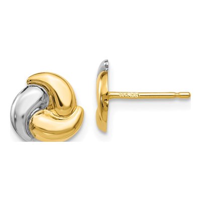 14K Yellow Gold Trinity Knot Stud Earrings