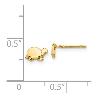 14K Yellow Gold Mini Turtle Stud Earrings – view 5