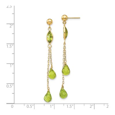 14K Yellow Gold Peridot Dangle Earrings – view 4