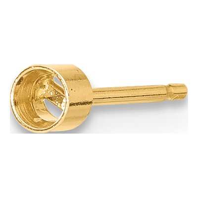 14K Yellow Gold Bezel Post Earring Mounting – view 3