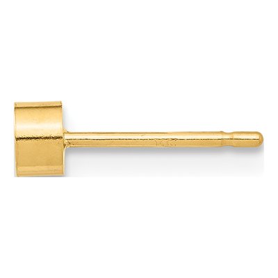 14K Yellow Gold Single Bezel Post Earring Mounting