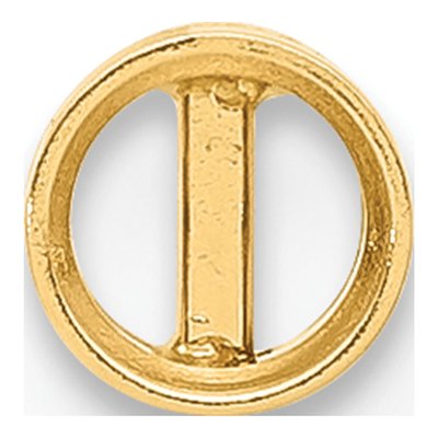 14K Yellow Gold Bezel Post Earring Mounting, Single – view 2