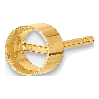14K Yellow Gold 4mm Bezel Post Earring Mounting – view 3