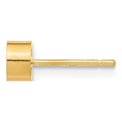 14K Yellow Gold 4mm Bezel Post Earring Mounting