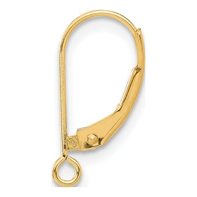 14K Yellow Gold Leverback Earring Finding, Single – view 2