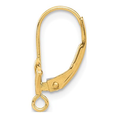 14K Yellow Gold Fleur De Lis Leverback Finding – view 2