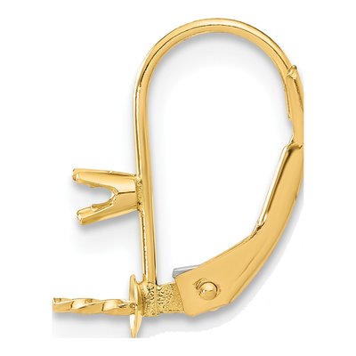 14K Yellow Gold Leverback Earring Mounting for 3mm Pearl – view 2