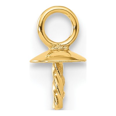 14K Yellow Gold Cup & Peg Earring Finding, Each