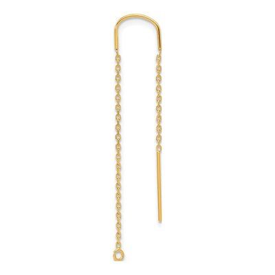 14K Yellow Gold Cable Chain Threader Earring Finding