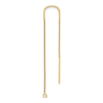 14K Yellow Gold Box Chain Threader Earring Finding