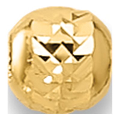 14K Yellow Gold 2mm Diamond-Cut Bead Finding