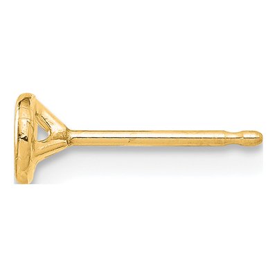 14K Yellow Gold Round Bezel Earring Mounting