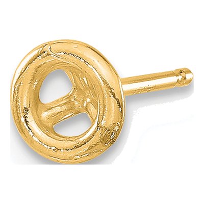 14K Yellow Gold Round Bezel Earring Mounting – view 3