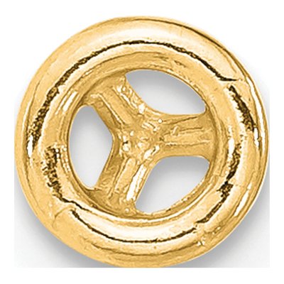 14K Yellow Gold Round Bezel Earring Mounting – view 2