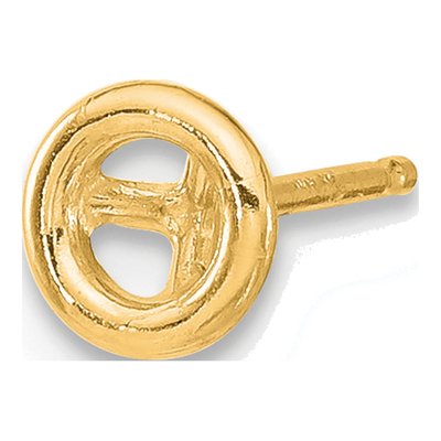 14K Yellow Gold Round Bezel Earring Mounting – view 3