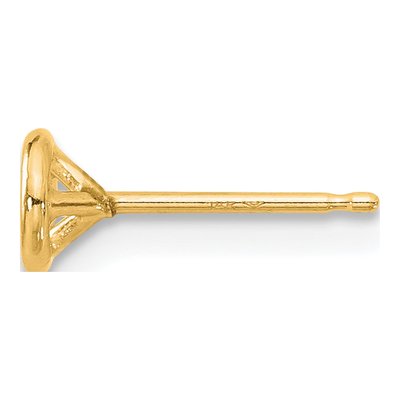 14K Yellow Gold Round Bezel Earring Mounting