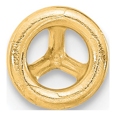 14K Yellow Gold Round Bezel Earring Mounting – view 2