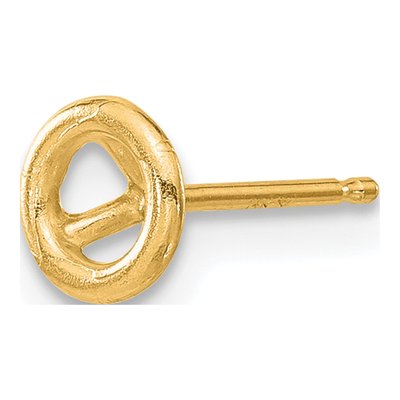 14K Yellow Gold Round Bezel Earring Mounting – view 3