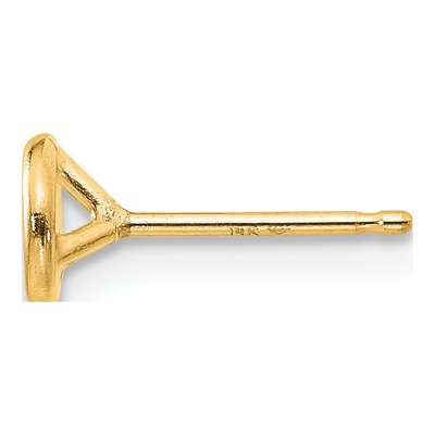 14K Yellow Gold Round Bezel Earring Mounting