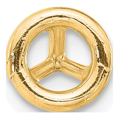 14K Yellow Gold Round Bezel Earring Mounting – view 2