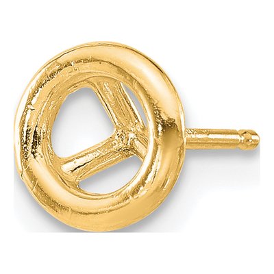 14K Yellow Gold Round Bezel Earring Mounting – view 3