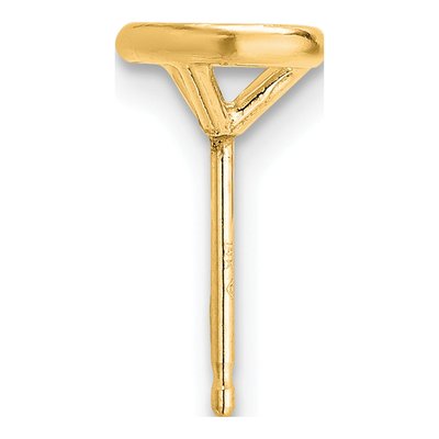 14K Yellow Gold Round Bezel Earring Mounting