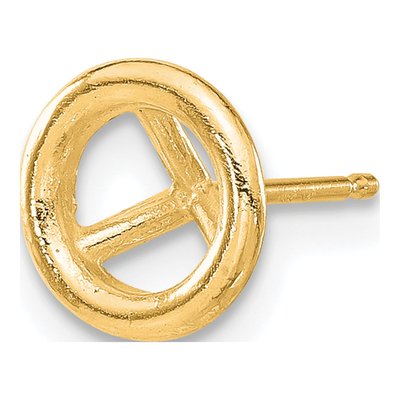 14K Yellow Gold Round Bezel Earring Mounting – view 3