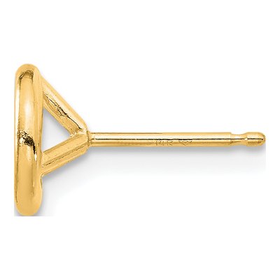 14K Yellow Gold Round Bezel Earring Mounting