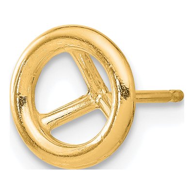 14K Yellow Gold Round Bezel Earring Mounting – view 3