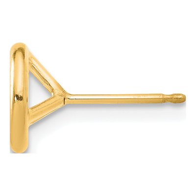 14K Yellow Gold Round Bezel Earring Mounting
