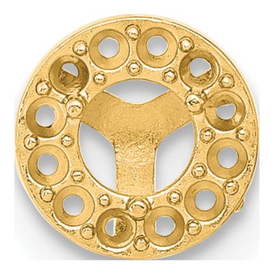14K Yellow Gold Round Margarita Earring Mounting – view 2