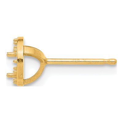 14K Yellow Gold Round Margarita Earring Mounting