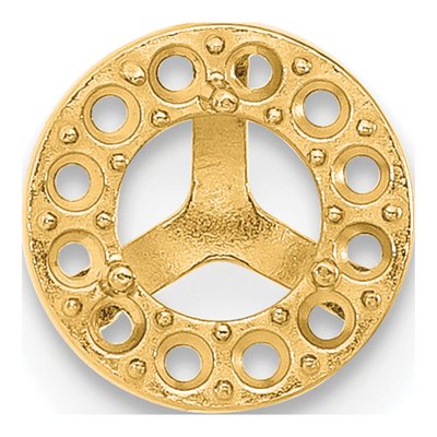 14K Yellow Gold Round Margarita Earring Mounting – view 2