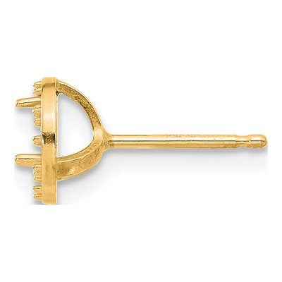 14K Yellow Gold Round Margarita Earring Mounting
