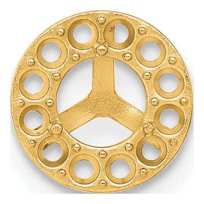 14K Yellow Gold Round Margarita Earring Mounting – view 2