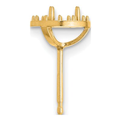 14K Yellow Gold Round Margarita Earring Mounting