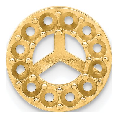 14K Yellow Gold Round Margarita Earring Mounting – view 2