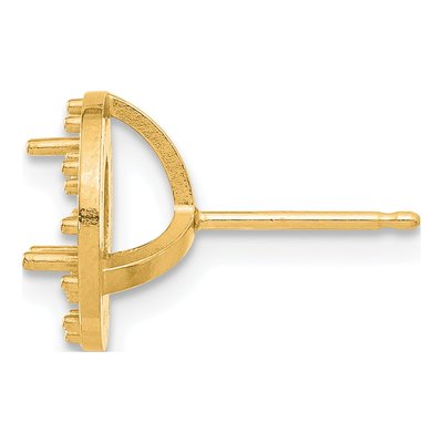 14K Yellow Gold Round Margarita Earring Mounting
