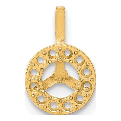 14K Yellow Gold Round Margarita Pendant Mounting