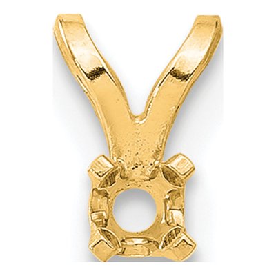 14K Yellow Gold Round Prong Pendant Setting