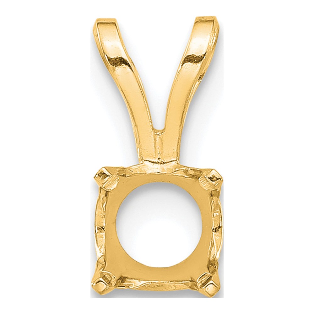 14K Yellow Gold Round 4-Prong Pendant Setting