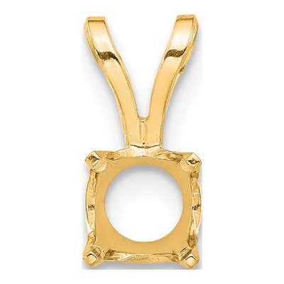 14K Yellow Gold Round 4-Prong Pendant Setting