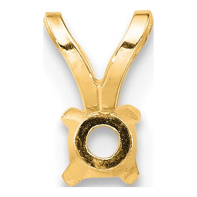 14K Yellow Gold Round 4-Prong Pendant Setting – view 3