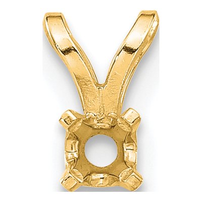 14K Yellow Gold Round 4-Prong Pendant Setting